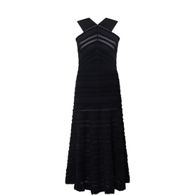 Soleane Scallop Halter Knitted Dress