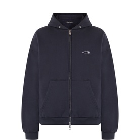 Cole Buxton Surf Logo Zip Hoodie in Vintage Navy, zip-through, embroidered chest logo, hood, relaxed fit, 100% cotton