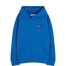 Tommy Hilfiger children's Vibrant Blue hoodie with kangaroo pocket and signature flag badge on chest