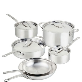 ProBond Luxe Induction Polished Stainless Steel Pan 10-Piece Set