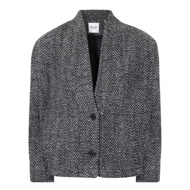 Isabel Marant Etoile sand wool-blend tweed blazer with shawl collar, two-button front fastening and structured shoulders
