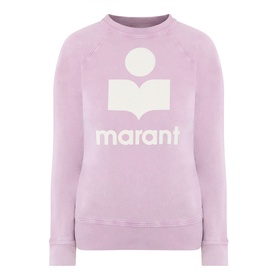 Isabel Marant Etoile Millyny Logo Sweatshirt in Rosewood/Ecru with crew neck, raglan sleeves, ribbed trims and front logo print
