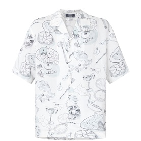 Fish Graphic Bowling Shirt