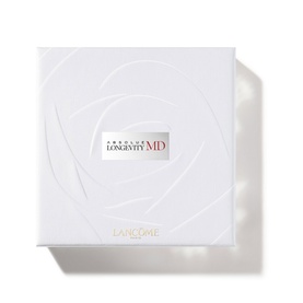 Lanc&ocirc;me Absolue Longevity MD skincare set in white gift box with embossed rose detail and branded label