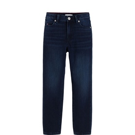 Flag Logo Embroidery Straight Leg Jeans