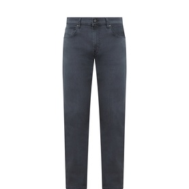 Seven Jeans 3049 straight-leg jeans in Oceans, five-pocket design with button fly, 99% cotton construction