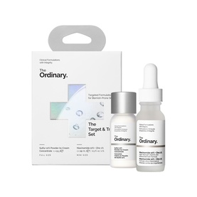 The Ordinary The Target & Treat Set, skincare gift set with two serums and branded box packaging