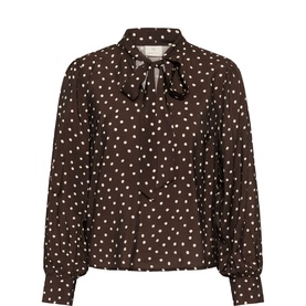 Dotte Polka Dot Tie Blouse