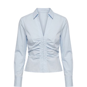 Ainsley Gathered Bodice Cropped Shirt