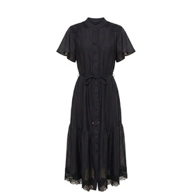 Harriet Petite Lace Trim Flared Dress