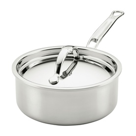 Hestan ProBond Luxe Covered Saucepan 18cm/1.9L in polished stainless steel with seamless handle and fitted lid