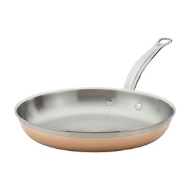 Hestan Copperbond Skillet 28cm in copper, stainless steel interior, long steel handle, five-layer construction, induction suitable