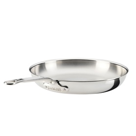 Hestan ProBond Luxe Skillet 32cm in polished stainless steel with seamless handle and satin interior finish.