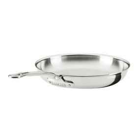 Hestan ProBond Luxe Skillet 28cm in polished stainless steel with seamless handle, satin interior and reflective exterior finish.