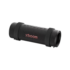 Libby xboom Grab by will.i.am Bluetooth Speaker in black, cylindrical rugged design with branded logo and control buttons