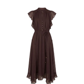 Maxwell Petite Flutter Flared Dress