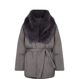 Egizio Faux Fur Trim Wrap Jacket