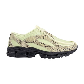New Balance sneaker in morel black, snakeskin print upper with smooth toe cap and chunky black sole