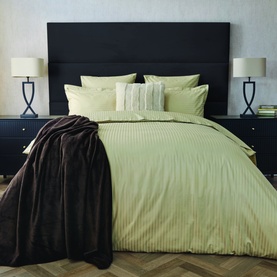 540 Thread Count Hotel Suite Satin Stripe Duvet Set Taupe