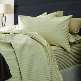 540 Thread Count Hotel Suite Satin Stripe Fitted Sheet Taupe