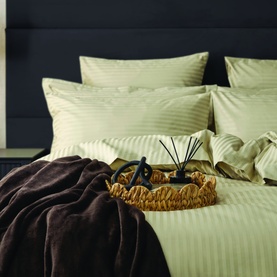 540 Thread Count Hotel Suite Satin Stripe Square Pillowcase Taupe