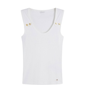 Ribbed Button Tank Top