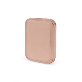 Konges Sl&oslash;jd cherry pink compact zip-around organiser case with smooth exterior and double zip closure