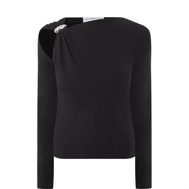 Tabacco Asymmetric Cold Shoulder Top