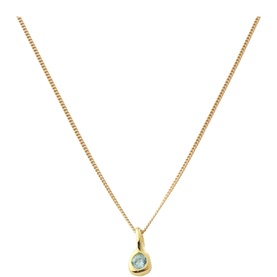 March Mini Birthstone Charm Necklace