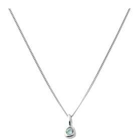 March Mini Birthstone Charm Necklace