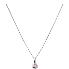 Mini Birthstone Charm Necklace October