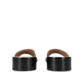 Martin Margiela Tabi Sandals H30 Flats in black leather, rear view showing split-toe detail and wide strap with buckle