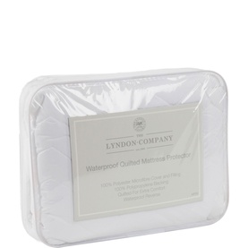 The Lyndon Company Waterproof Quilted Mattress Protector, packaged in a clear zip bag with white labelling.