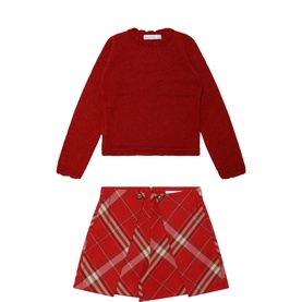 Bermuda Plaid Shorts and Sweater Two-Piece Set