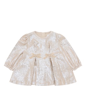 Sequin Bow Flared Dress