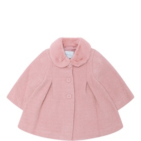 Faux Fur Collar Flared Coat