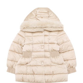 Quilted Faux Fur Puffer Jacket