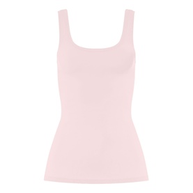 Hanro Rosewater vest with square neckline, wide shoulder straps, and fitted silhouette in smooth stretch fabric