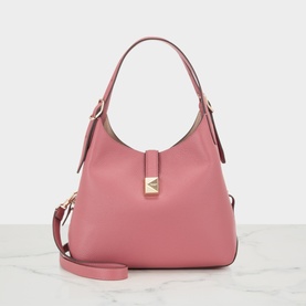 Kate Spade Pomegranate leather crossbody bag with gold-tone hardware, top handle, and detachable shoulder strap