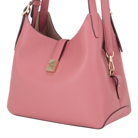 Kate Spade Pomegranate leather crossbody bag with gold-tone hardware, pyramid charm detail, and removable crossbody strap