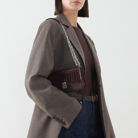 Deco Croc-Embossed Mini Crossbody Bag