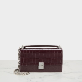 Deco Croc-Embossed Mini Crossbody Bag
