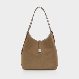 Deco Suede Large Shoulder Bag