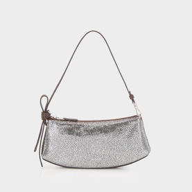 Kate Spade shoulder bag in Hot Fudge Multi, crinkled metallic leather with knotted strap detail and zip fastening