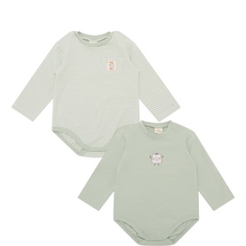 Toast Graphic Solid & Striped Bodysuits Two-Pack Set