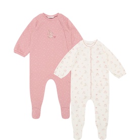 Bunny Graphic Printed Bodysuits Two-Pack Set