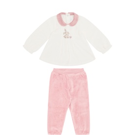 Velour Top & Bottoms Two-Piece Set