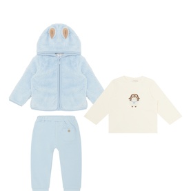 Hoodie, Long-Sleeved Top & Track Pants Three-Piece Set