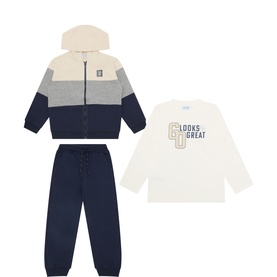 Hoodie, Long Sleeve Top & Sweatpants Three-Piece Set