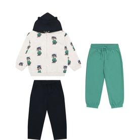 Fox Hoodie & Sweatpants Three-Piece Set